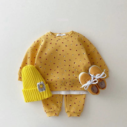 Ensemble en coton gaufré bébé fille