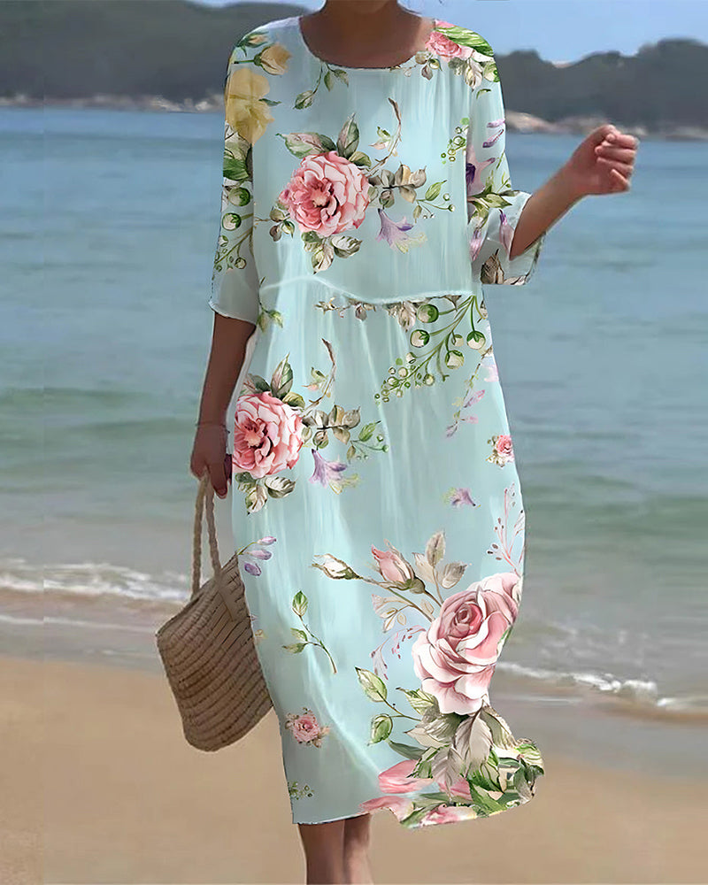 Miranda | Robe florale élégante couvrant le ventre