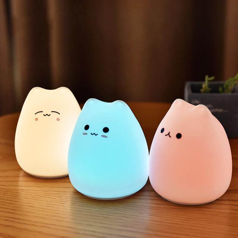 Lampe de nuit LED Fun Party Cat 7 couleurs 