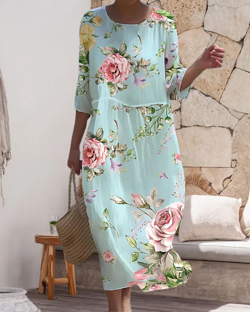 Miranda | Robe florale élégante couvrant le ventre