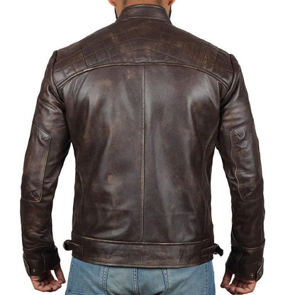 VESTE MOTARD EN CUIR