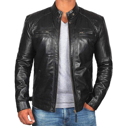 VESTE MOTARD EN CUIR