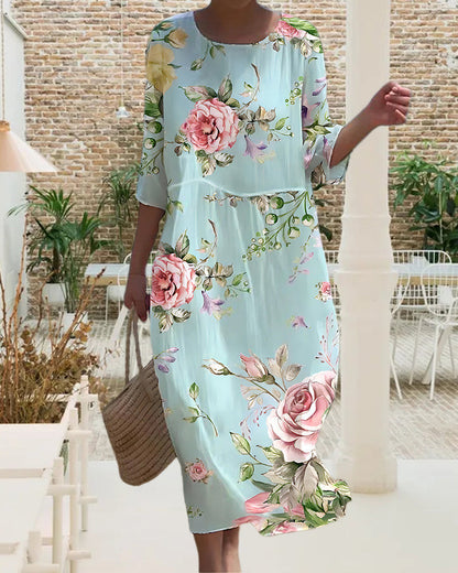 Miranda | Robe florale élégante couvrant le ventre