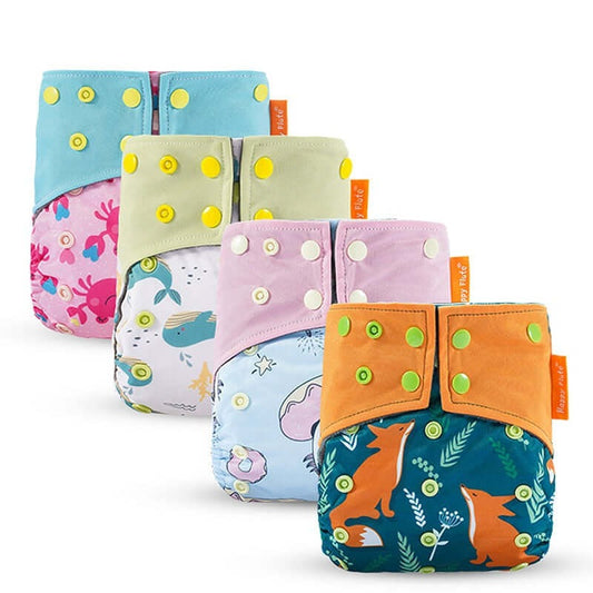 Couche lavable en tissu à poche au charbon de bambou pour bébé