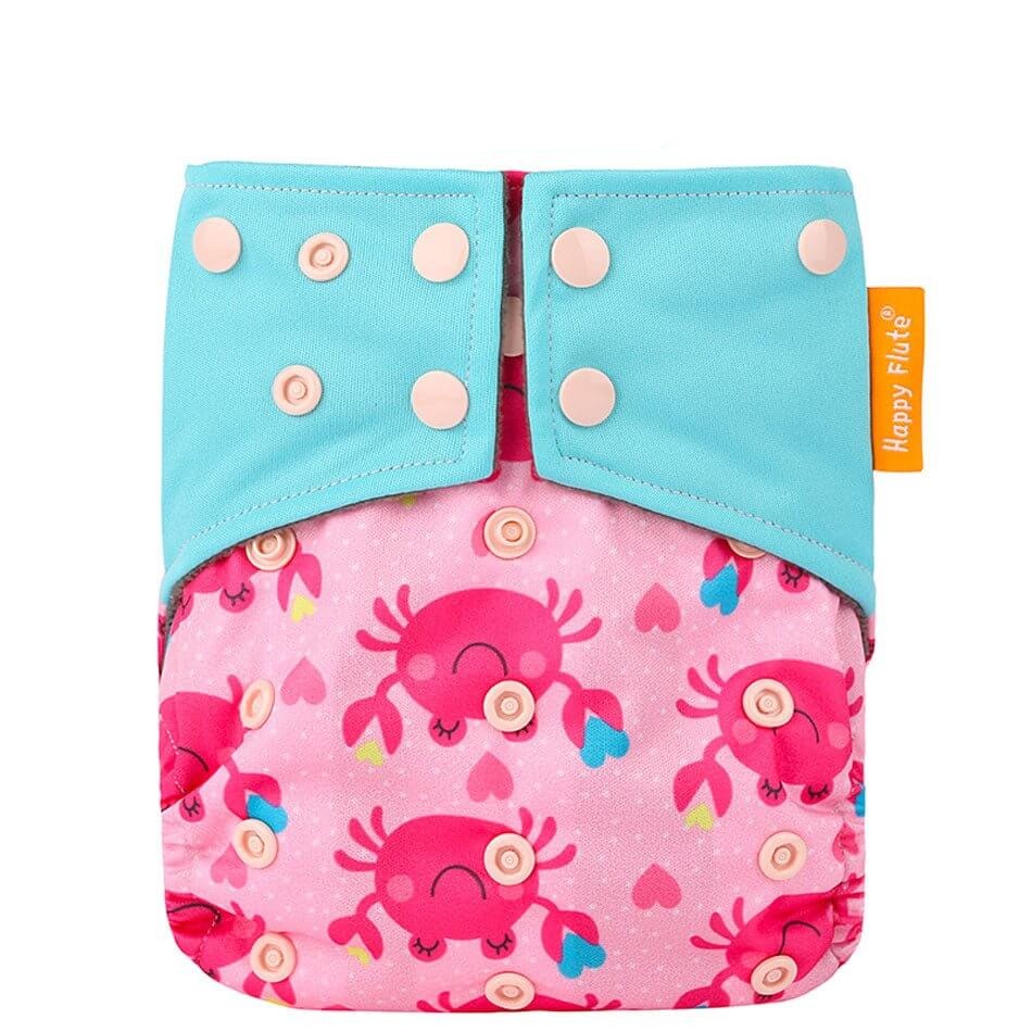 Couche lavable en tissu à poche au charbon de bambou pour bébé