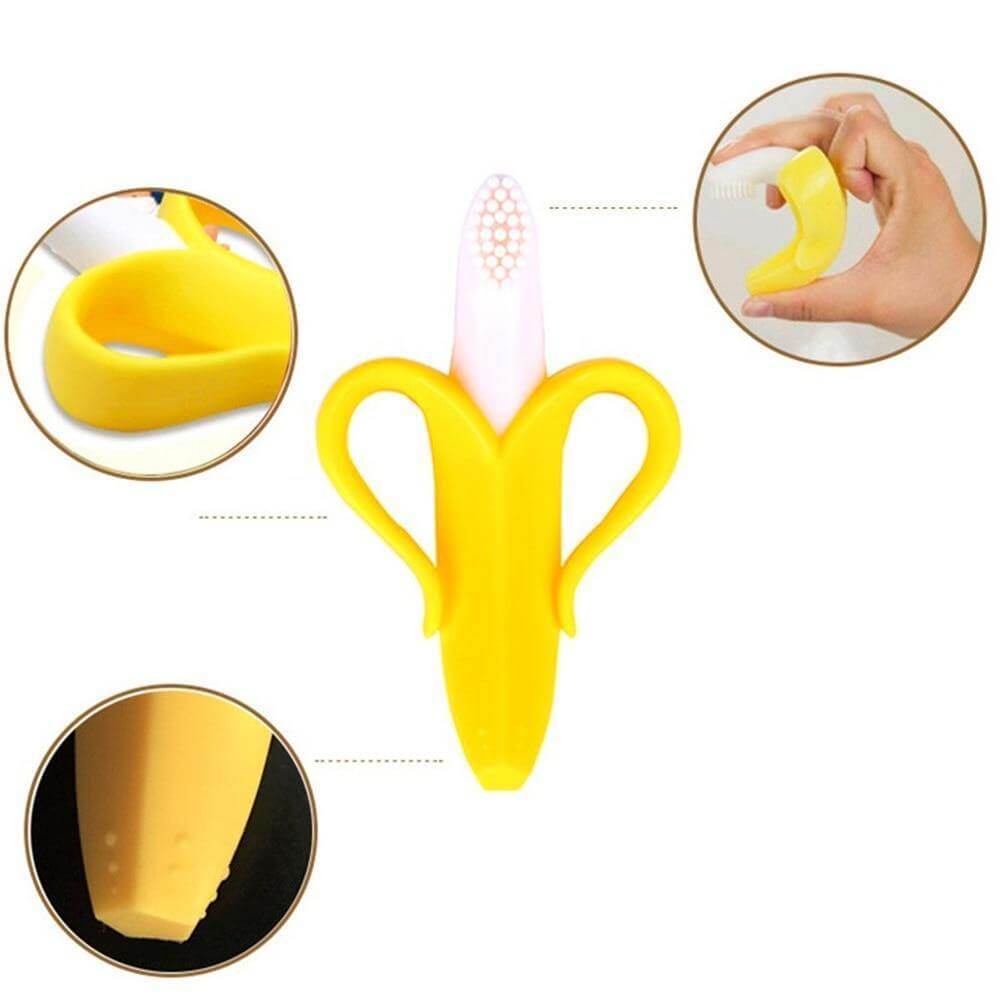 Adorable brosse à dents banane pour bébé 