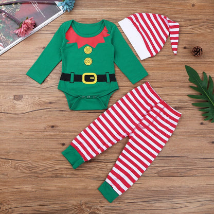 Tenues de chapeau de pantalon de barboteuse de Noël pour bébé 