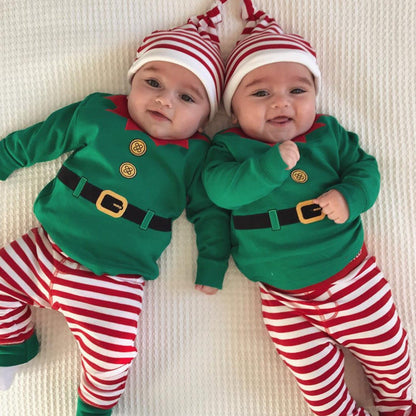 Tenues de chapeau de pantalon de barboteuse de Noël pour bébé 