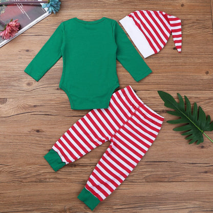 Tenues de chapeau de pantalon de barboteuse de Noël pour bébé 