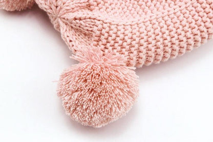 Bonnet tricoté en coton pour bébé avec oreillettes