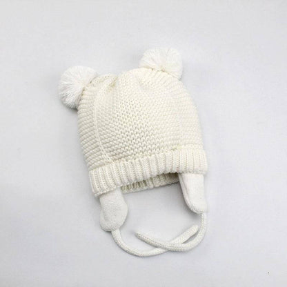 Bonnet tricoté en coton pour bébé avec oreillettes