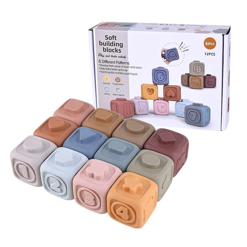 Blocs souples Montessori empilables éducatifs pour bébé