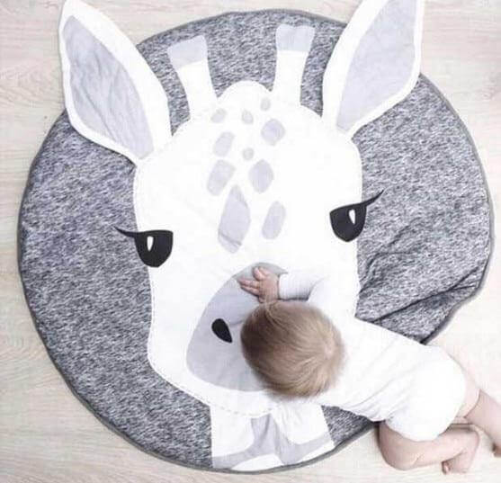 Tapis rond doux en forme d'animal de jeu pour bébé