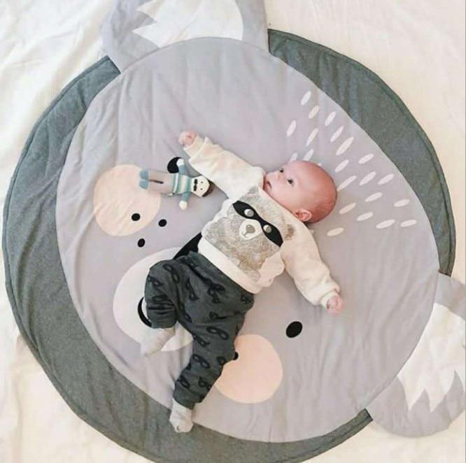 Tapis rond doux en forme d'animal de jeu pour bébé