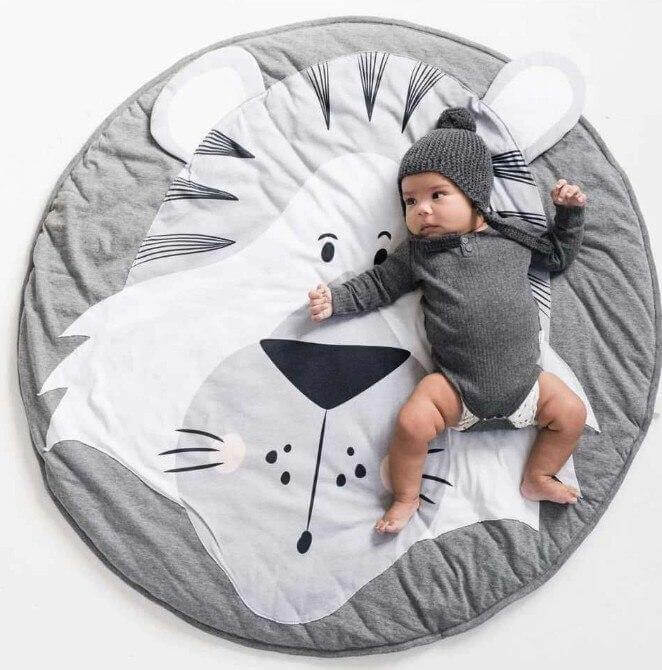 Tapis rond doux en forme d'animal de jeu pour bébé