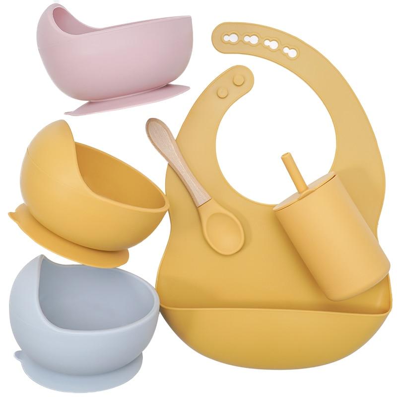 Ensemble d'alimentation en silicone pour bébé