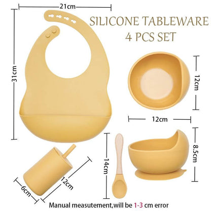 Ensemble d'alimentation en silicone pour bébé