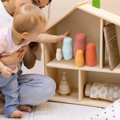 Jouets de poupées gigognes russes en silicone pour bébé 