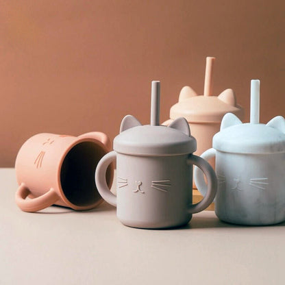 Tasse de paille en silicone pour bébé 