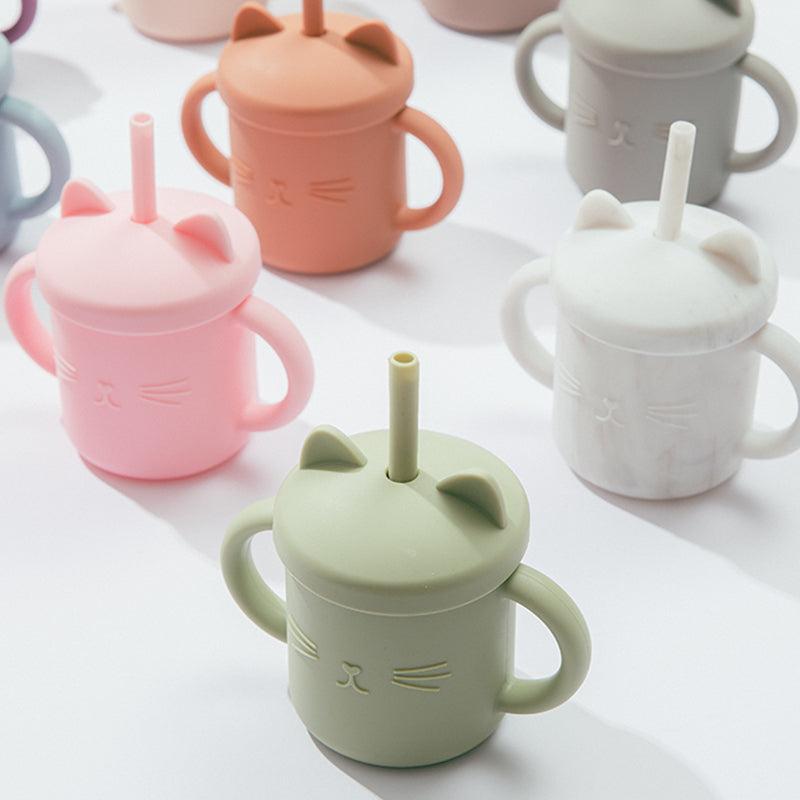 Tasse de paille en silicone pour bébé 