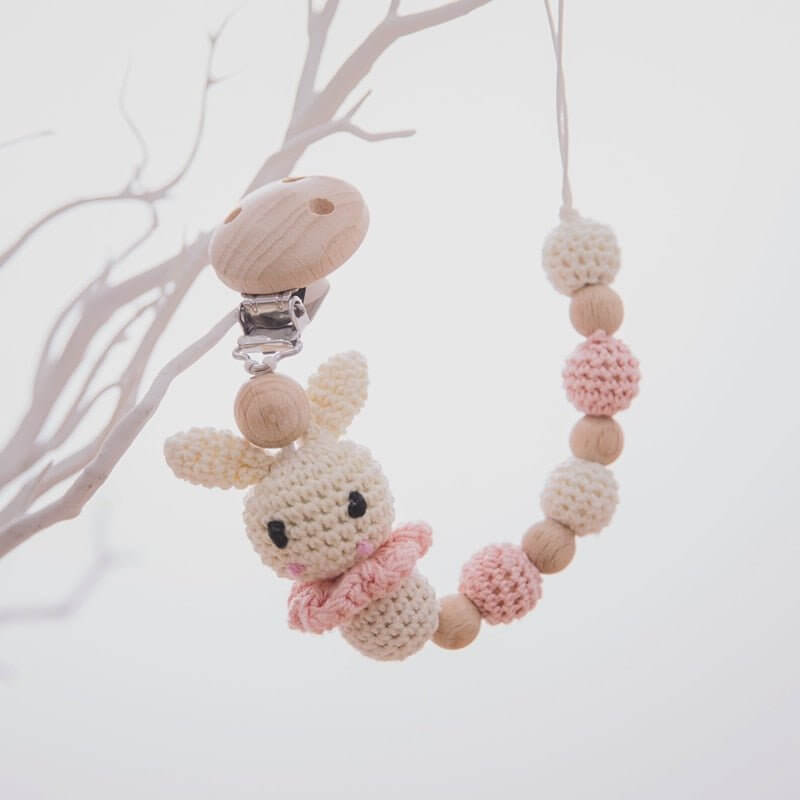 Chaîne de dentition en bois et crochet pour bébé