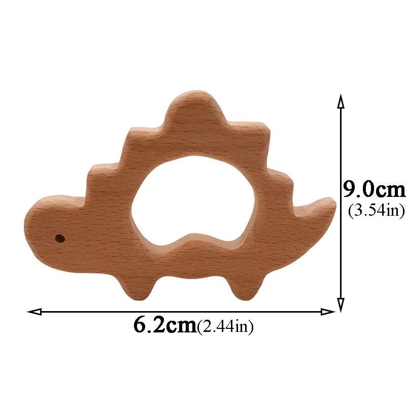 Anneau de dentition en bois pour bébé, animaux mignons