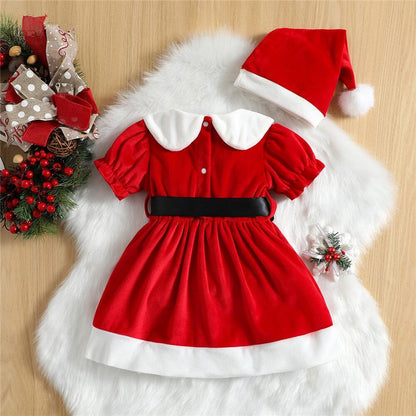 Robe et casquette de Noël pour bébé