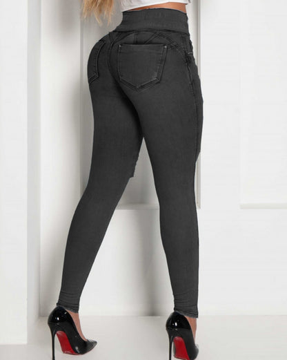 Jean skinny déchiré taille haute SculptFit™