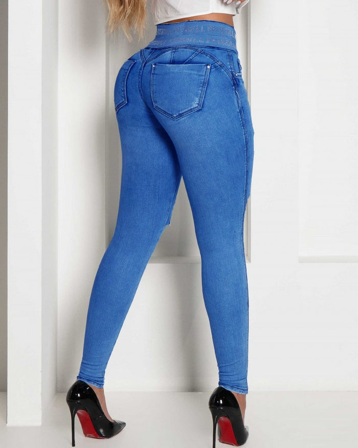 Jean skinny déchiré taille haute SculptFit™