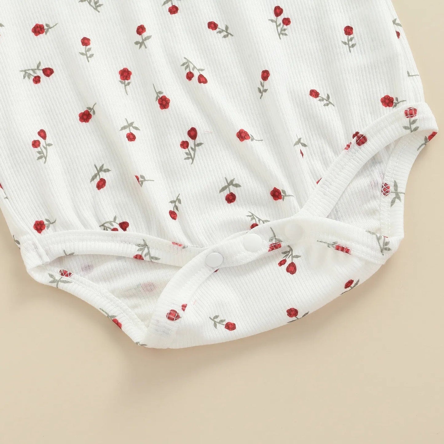 Robe barboteuse imprimée florale à volants pour bébé fille