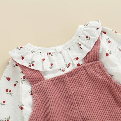 Robe barboteuse imprimée florale à volants pour bébé fille