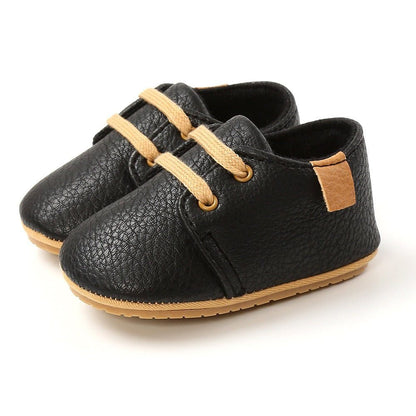 Chaussures en cuir rétro multicolores pour bébé