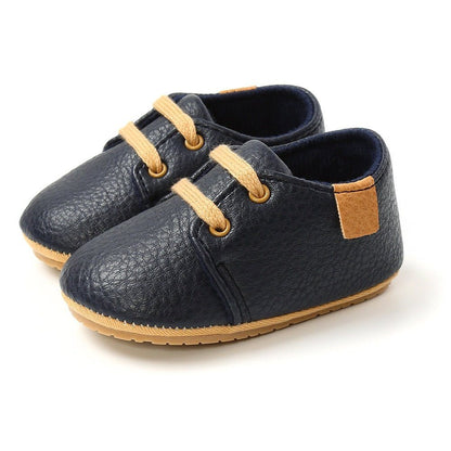 Chaussures en cuir rétro multicolores pour bébé