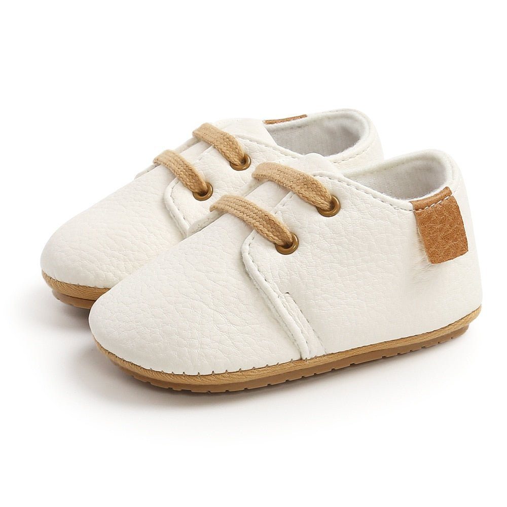 Chaussures en cuir rétro multicolores pour bébé