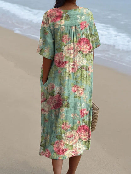 BlossomEra™ ROBE DÉCONTRACTÉ À IMPRIMÉ FLORAL VINTAGE POUR FEMMES