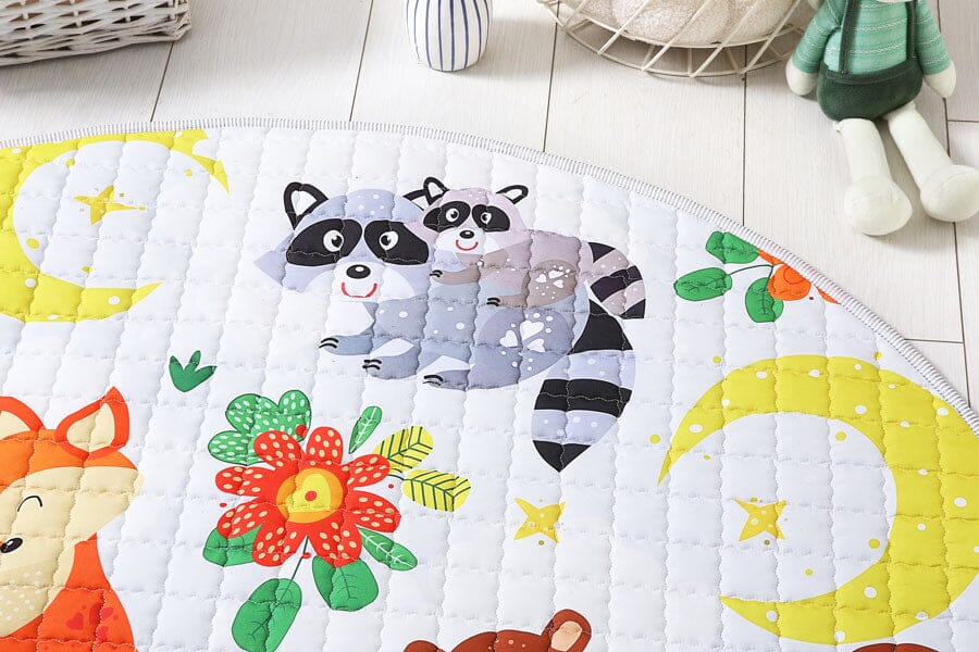 Tapis de jeu rond maman et bébé