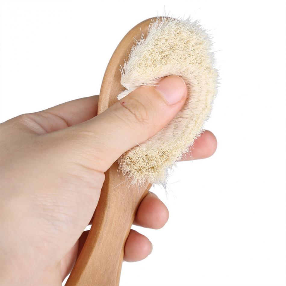 Brosse en bois pour bébé en laine naturelle