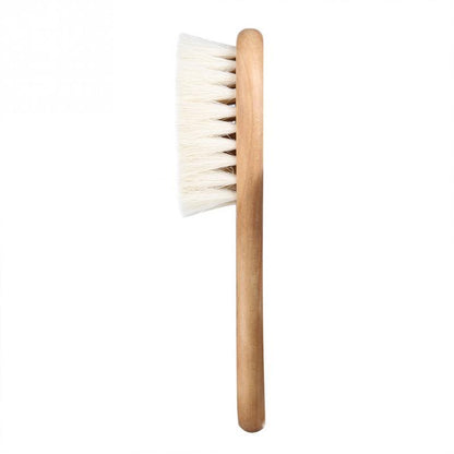 Brosse en bois pour bébé en laine naturelle