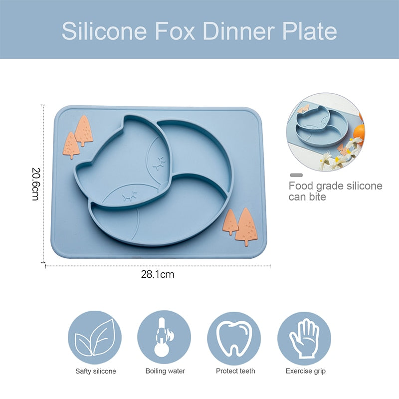 Assiette à manger en silicone pour bébé