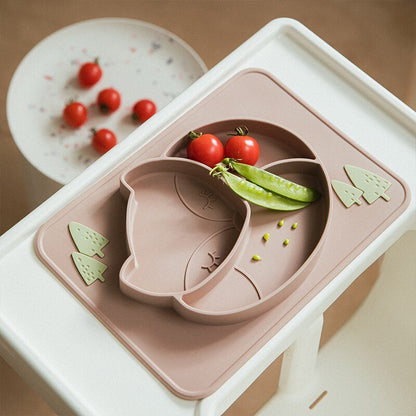 Assiette à manger en silicone pour bébé