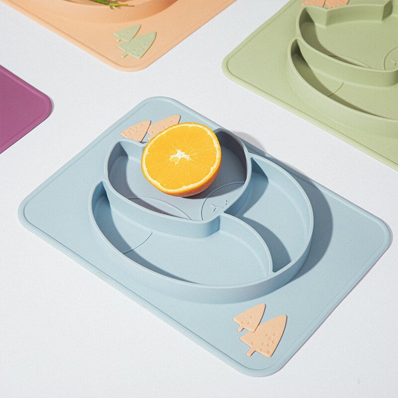 Assiette à manger en silicone pour bébé