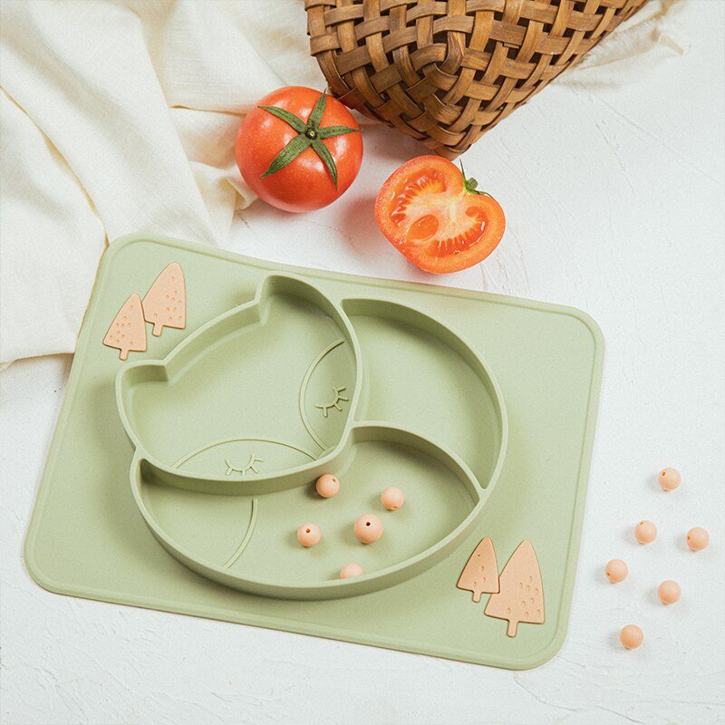 Assiette à manger en silicone pour bébé