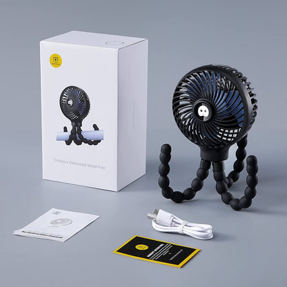 Mini ventilateur pour poussette intelligente, 3 vitesses 