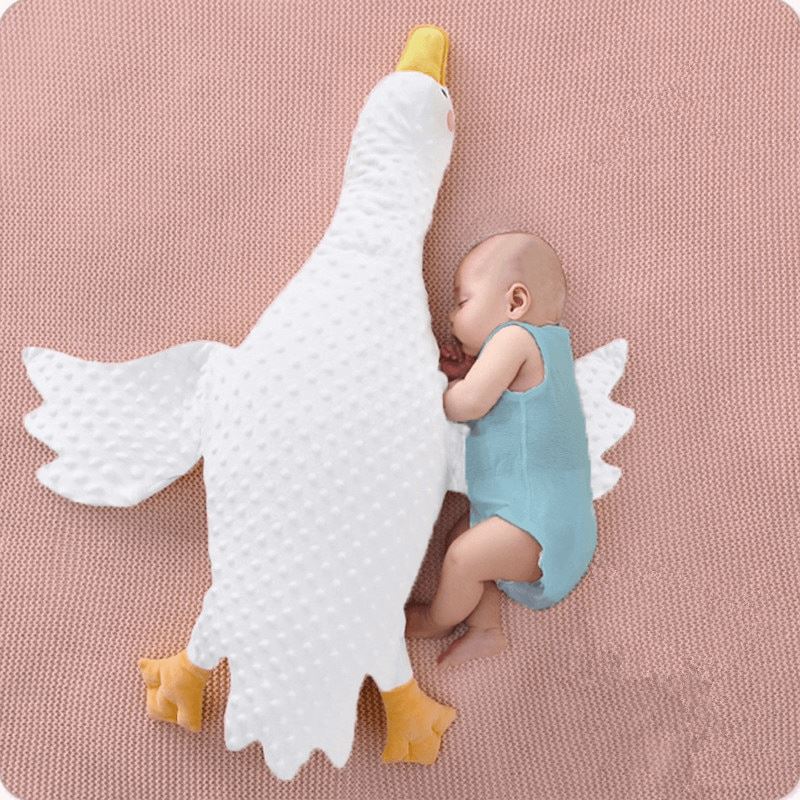 Oreiller pour bébé en peluche d’oie blanche