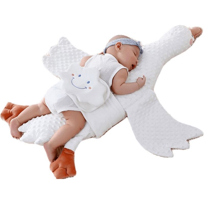 Oreiller pour bébé en peluche d’oie blanche